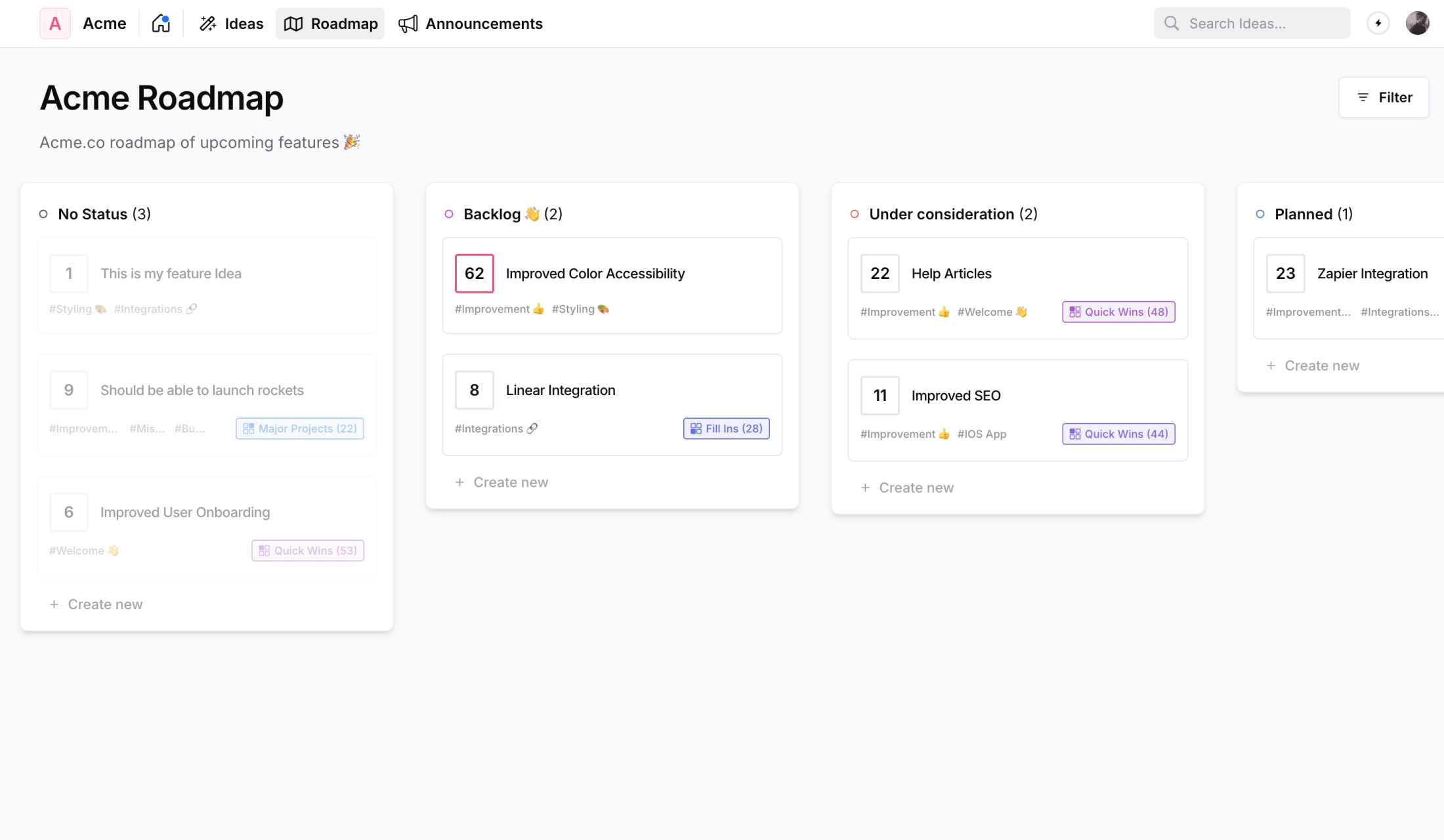 Frill—Build a public roadmap